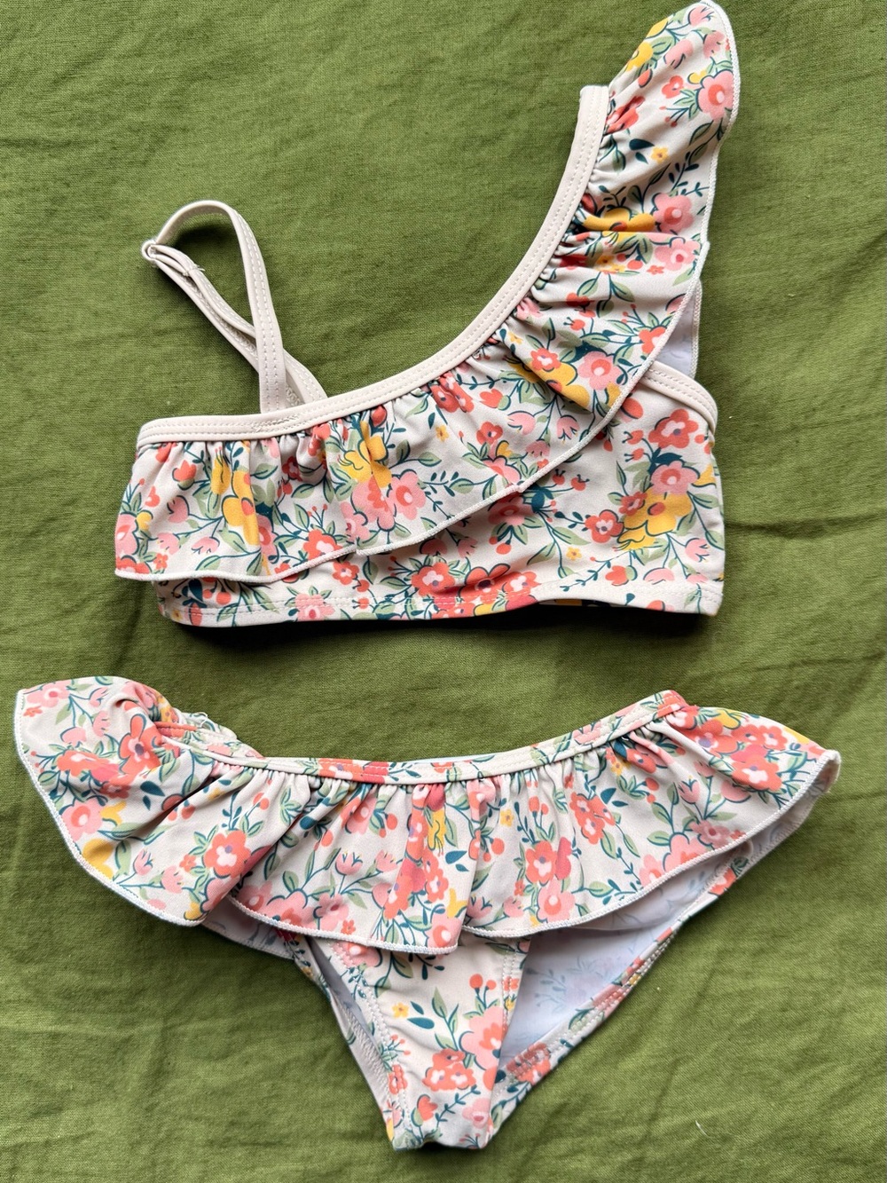 Kuling Floral Ruffle Two-Piece Bikini Set